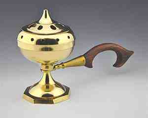 GENIE ALADDIN LAMP Brass Charcoal & Cone Incense Burner